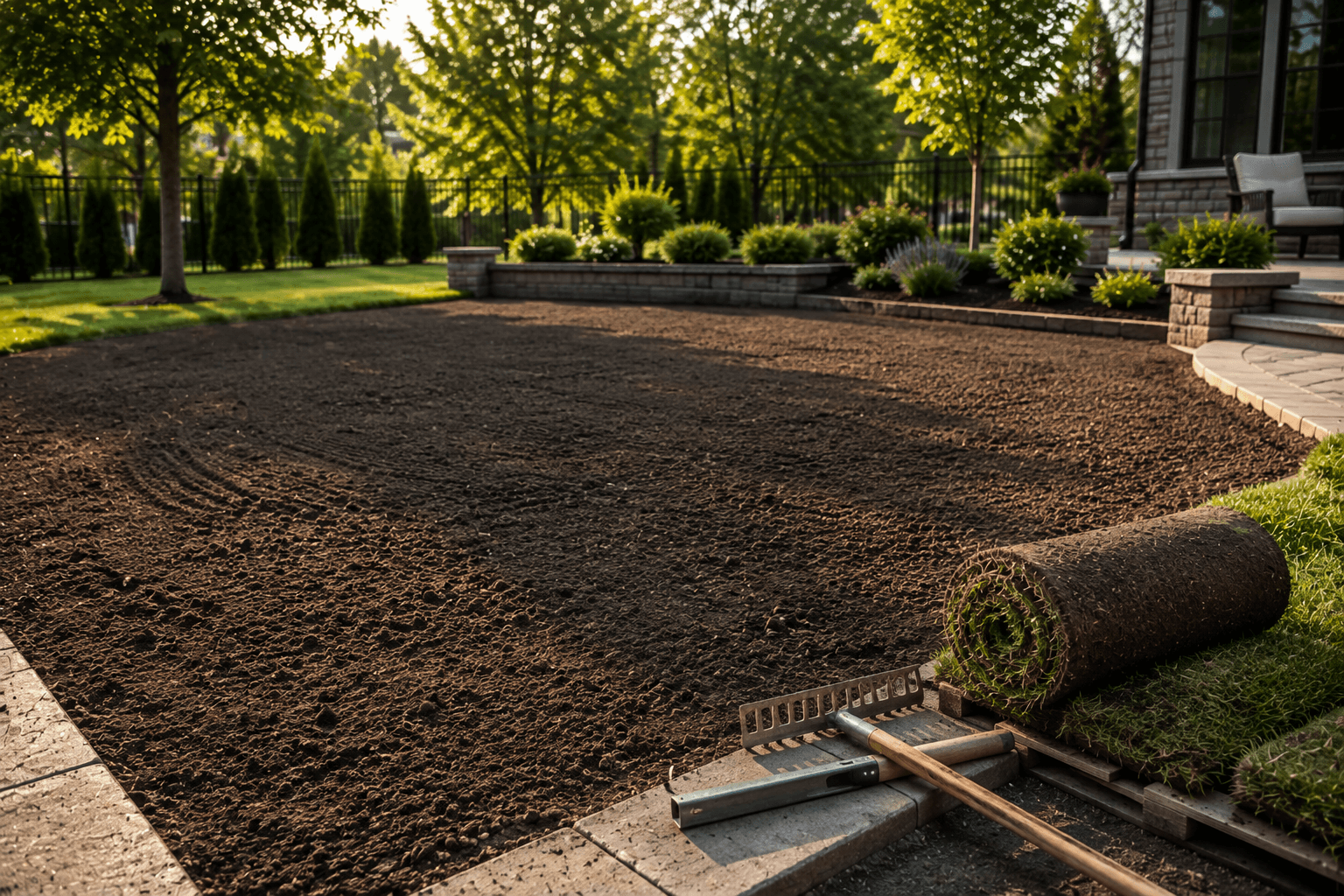 Prepared lawn area